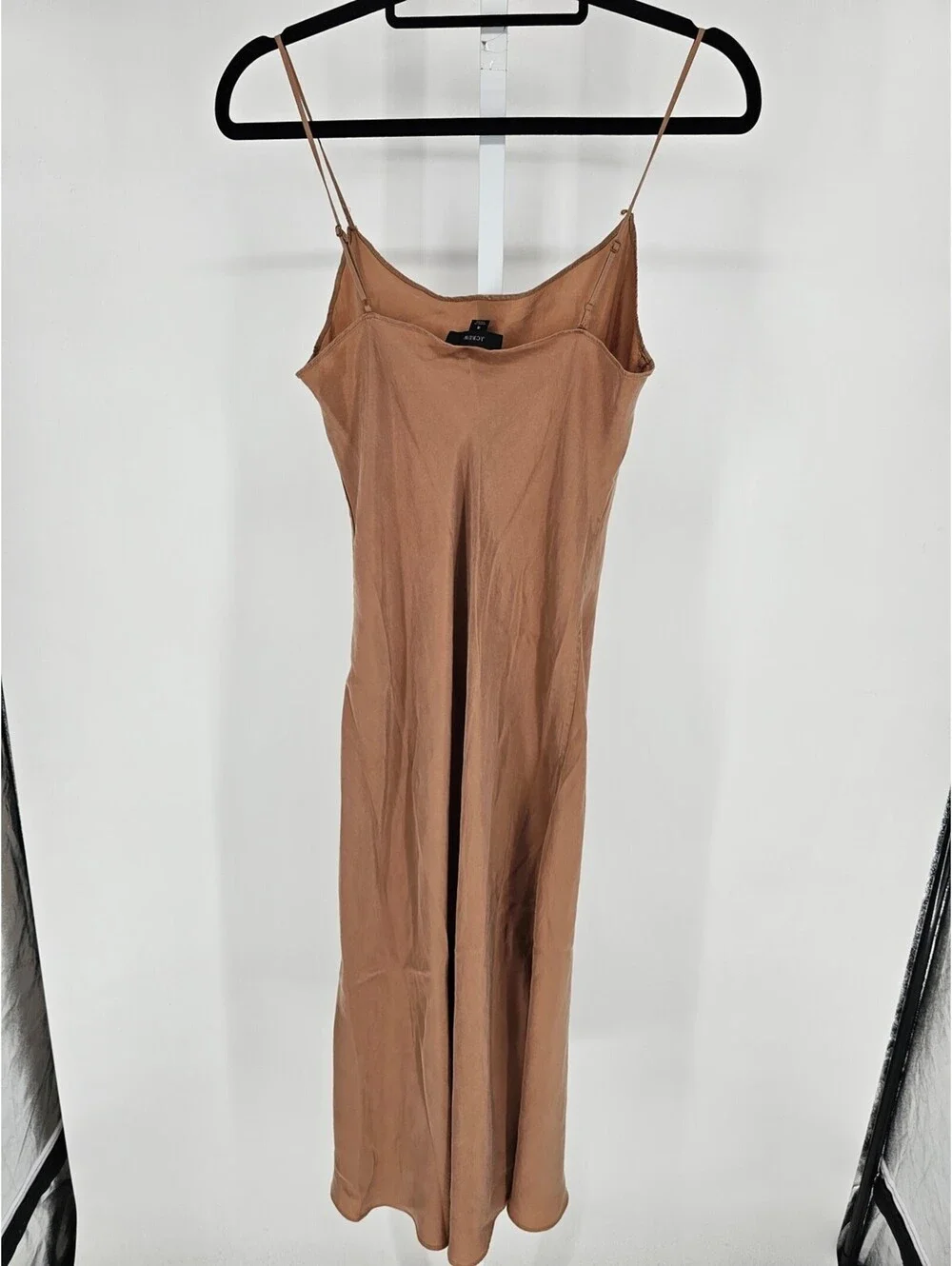 J Crew Womens Sz 4 Midi length Slip Dress Solid Beige Spaghetti Strap
